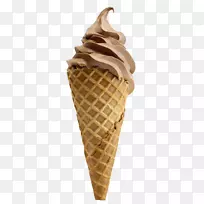 冰淇淋圆锥奶昔巧克力冰淇淋-食物照片，巧克力锥