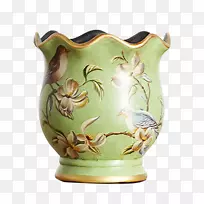 花瓶罐陶器-绿色宫廷风花瓶材料
