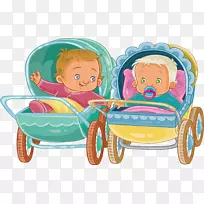 婴儿运送奶嘴图-快乐双胞胎