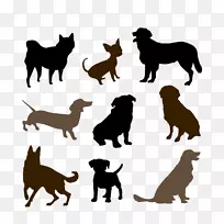 犬种小狗轮廓-宠物狗轮廓材料