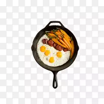 香肠素食烹饪早餐煎蛋胡萝卜鸡蛋碗胡萝卜香肠