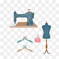 缝纫机，剪贴机，裁缝用品，材料，飞机模型，吊架