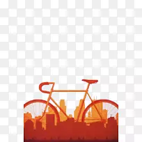 海报模型平面设计-橙色自行车