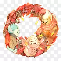 卡通树空心-卡通精灵家庭