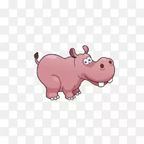 家猪河马动物动画-卡通河马