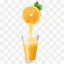 橙汁软饮料冰沙水果-冰淇淋卡通形象图片材料，橙汁