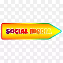 社交媒体营销数字营销业务插图.黄色方向指示器
