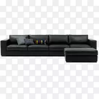 沙发床黑色沙发-一套优雅的黑色沙发