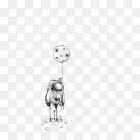 画我们心中的素描-宇航员