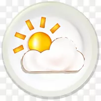 煎蛋炸薯条.可爱的天气标志