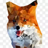 多边形几何三角形壁纸几何拼贴狐