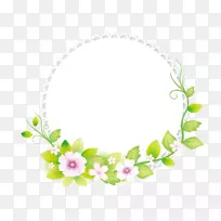 Adobe插画剪贴画-新鲜花框圆