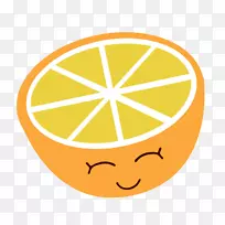 橙汁剪辑艺术-橙色卡通笑脸
