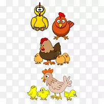 牛宝宝丛林动物农场牲畜剪贴画-卡通小鸡