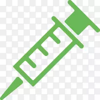 注射器注射名词项目图标-绿色针管