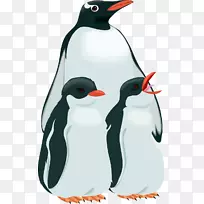 企鹅-免费剪贴画-三只企鹅