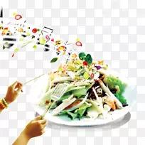 中餐餐厅广告自助餐厅海报-歌唱美食
