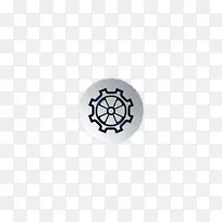 白色圆圈图案-齿轮式android下载按钮图案