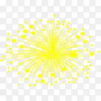 黄色开花植物图案-黄色彩绘新年烟花