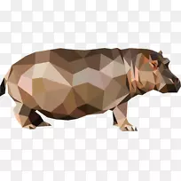 家猪河马犀牛三维折纸类河马