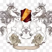 狮子纹章-免费剪贴画-马
