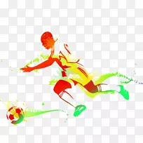 足球运动员踢运动-足球比赛的艺术画面