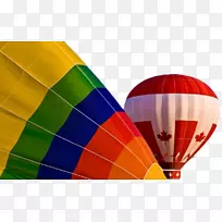 飞机热气球飞行彩色气球