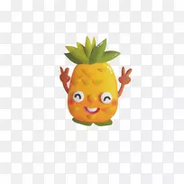 菠萝汁卡通水果卡通笑脸菠萝