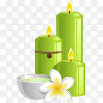 水疗图-绿色蜡烛和法郎