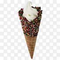 冰淇淋锥巧克力冰淇淋华夫饼-脆冰淇淋锥