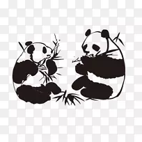 纸兰开斯特装饰餐厅-熊猫吃竹子