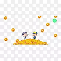 卡通插图-双十二凯撒嘉年华创意