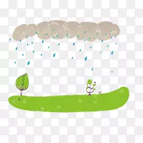 气球孤独儿童插图-静默春雨材料