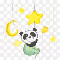 大熊猫宝宝淋浴-卡通熊猫
