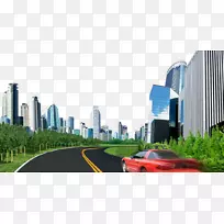 汽车海报道路-城市道路背景