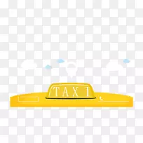 品牌材料黄色图案手绘出租车