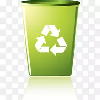 回收符号垃圾箱-绿色设计创意绿色垃圾桶图标