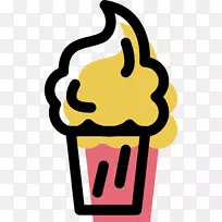 冰淇淋筒甜点葡萄酒图标-卡通冰淇淋