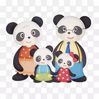 大熊猫熊卡通-熊猫家庭