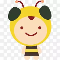 蜜蜂画-可爱的卡通蜜蜂