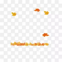 黄色区域图案-漂浮的秋叶
