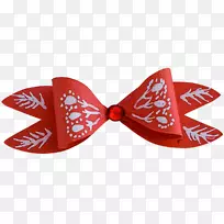 蝴蝶红色字体-红宝石装饰