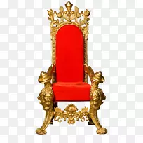 王座王椅剪贴画-红背金框王国