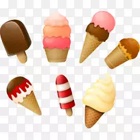 那不勒斯冰淇淋圆锥风味-棕色简单冰淇淋