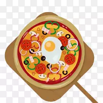 比萨饼，玛格瑞塔快餐，欧洲菜，意大利菜-日式手绘汤菜