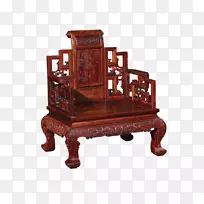 桌椅.红色木椅分层图