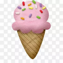 冰淇淋蛋糕剪贴画.无纺布粉红冰淇淋
