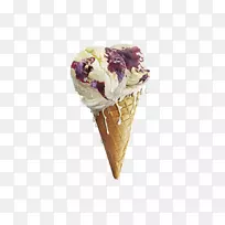 冰淇淋筒巧克力冰淇淋圣代蓝莓冰淇淋
