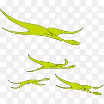 剪纸艺术-绿色恐龙