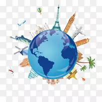 旅行团旅游符号剪贴画-全球旅游